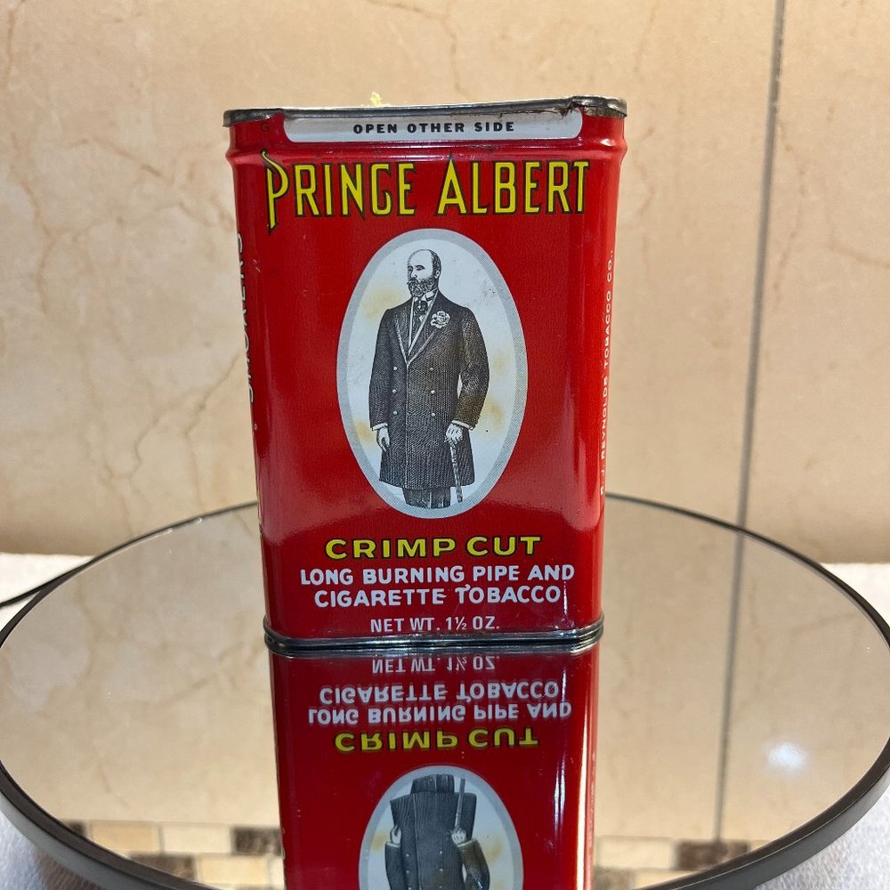 Vintage Prince Albert tobacco tin flip top lid RJ Reynolds Tobacco Co. 1907